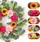 24-Inch Artificial Peony, Dahlia & Sunflower Spring Wreath – Front Door Floral Wreath with Poppy, Chamomile & Eucalyptus for Indoor/Outdoor Farmhouse Home Decor